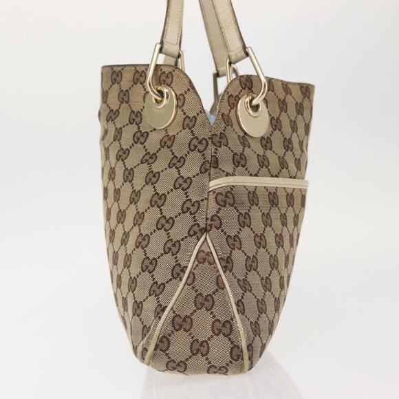 GUCCI GG Canvas Tote Bag Beige Gold - Picture 5 of 12